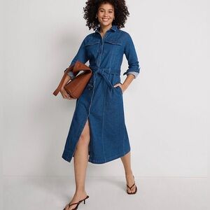 Lands End Denim Blue Shirt Dress.